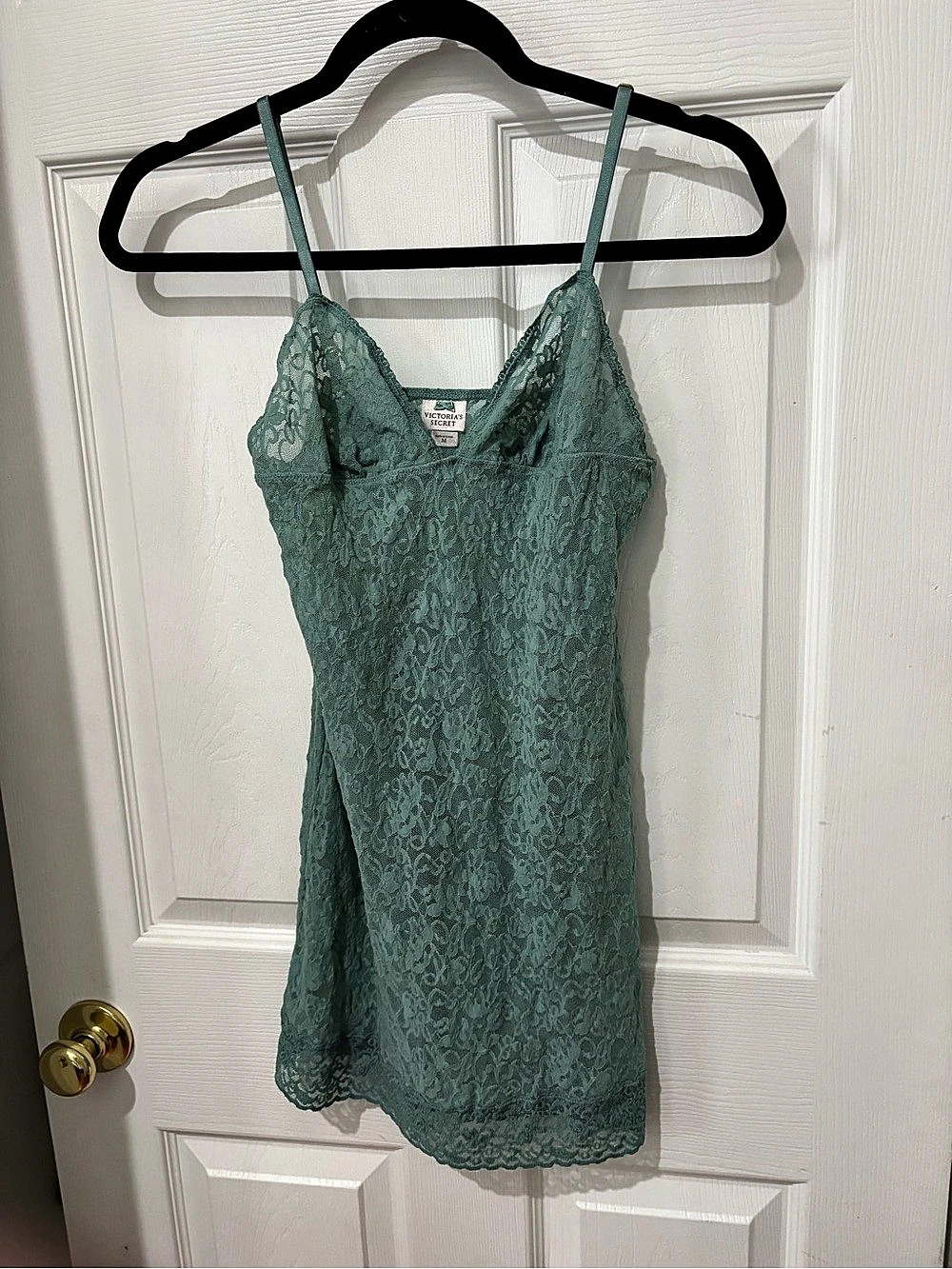 Victoria's Secret Lace Chemise in Green Size Medium Like New